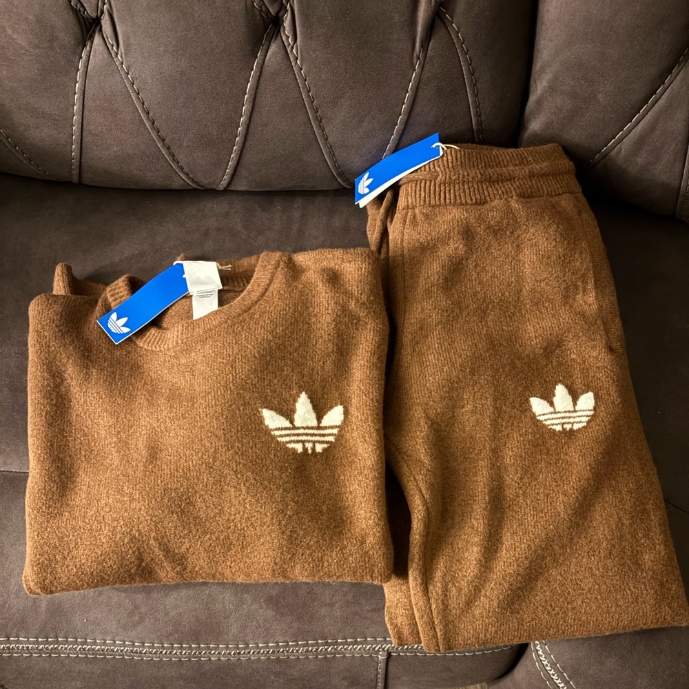 Adidas Chestnut Knit Set with Logo